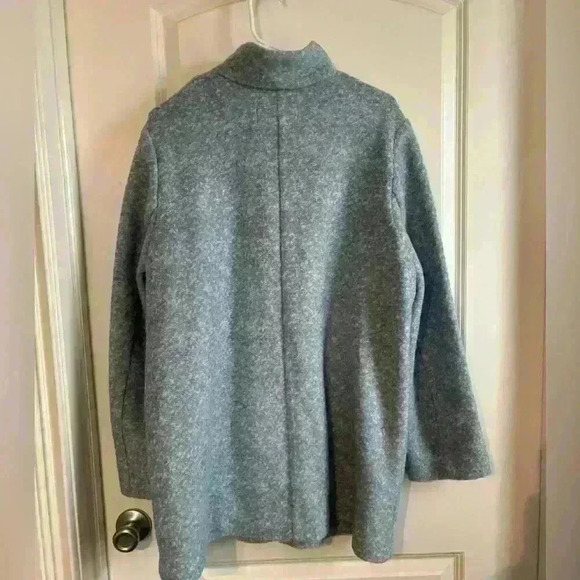 NWT Banana Republic Knit Wool Funnel Neck Coat Powder Blue . XL. - Picture 4 of 7